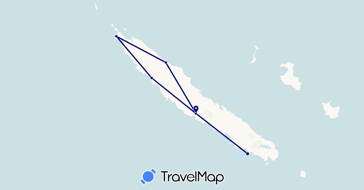 TravelMap itinerary: driving in New Caledonia (Oceania)